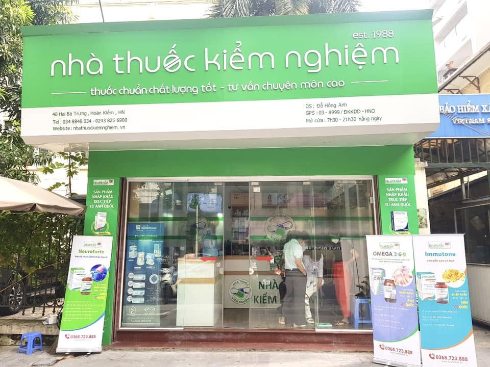 Mặt tiền Nhà thuốc Kiểm nghiệm tại 48A Hai Bà Trưng, Hoàn Kiếm, Hà Nội